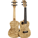 SNAILQAUKCEQ Amati Strings Snail Quilted Ash Concert Ukulele w/EQ