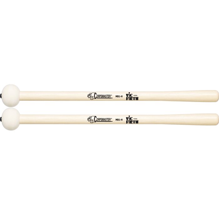 Vic Firth Corpsmaster MB1H Hard Bass Drum Mallets - Small