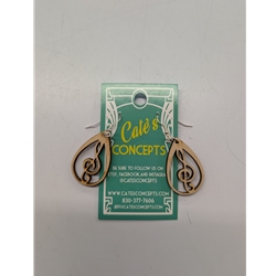 CCET1 Cate's Concepts Earrings - Treble Clef Tear Drop